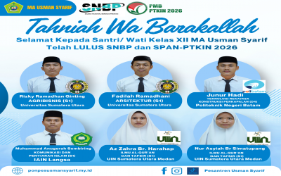 SANTRI/ WATI MA USMAN SYARIF LULUS SNBP DAN SPAN-PTKIN 2026